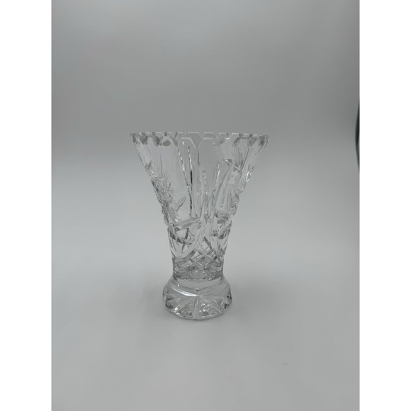 Vintage Led Cut Crystal Bud Vase 6" Inch Tall Scalloped Edge - Picture 9 of 9